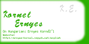 kornel ernyes business card